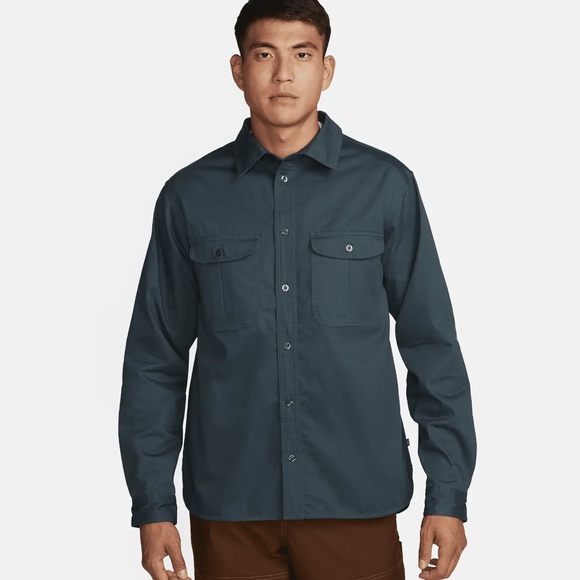 NEW!! Nike SB Tanglin Woven Skate Button-Up Long Sleeve Shirt. Unisex XS - Picture 4 of 7